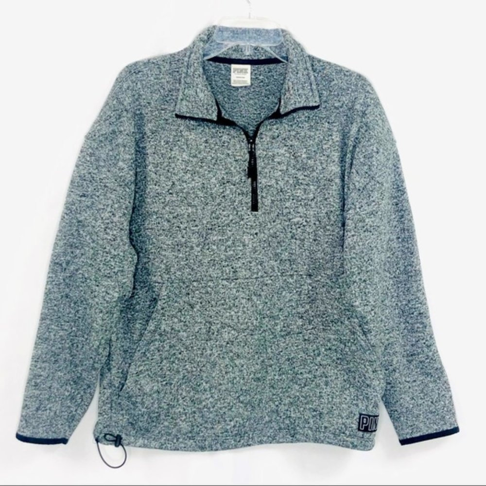 Pink Victoria's Secret Pullover M Marled 1/4 Zip